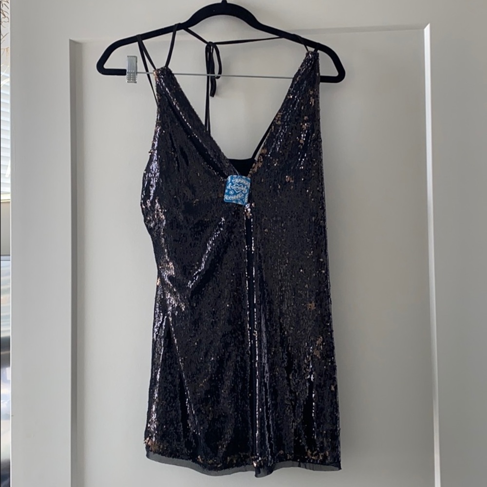 Free People Black Sequins Dress